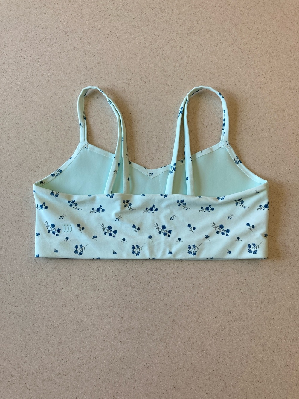 All In Motion Mint Green Floral Double-Strap Support Bra/Crop Top Women Size L - Picture 4 of 11